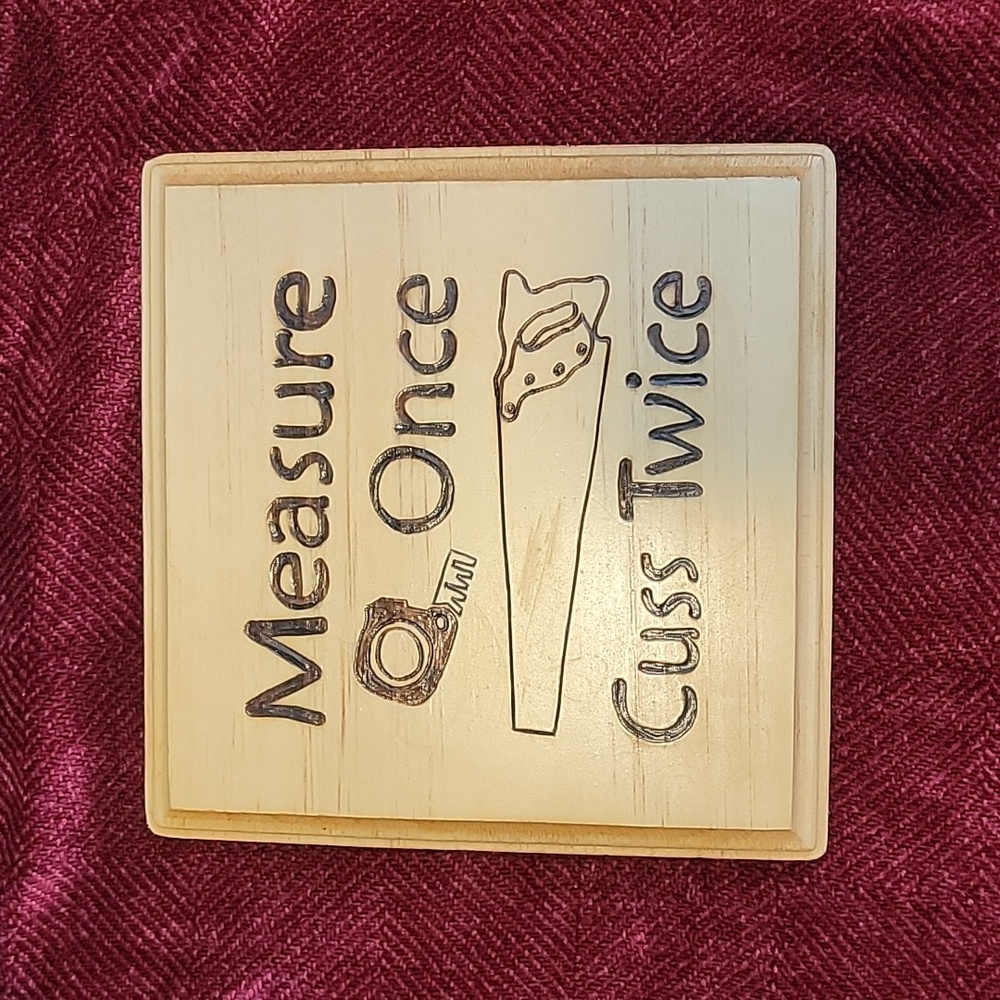 Funny pyrography sign